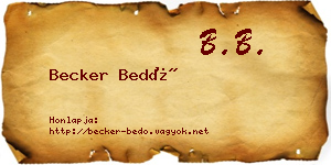 Becker Bedő névjegykártya